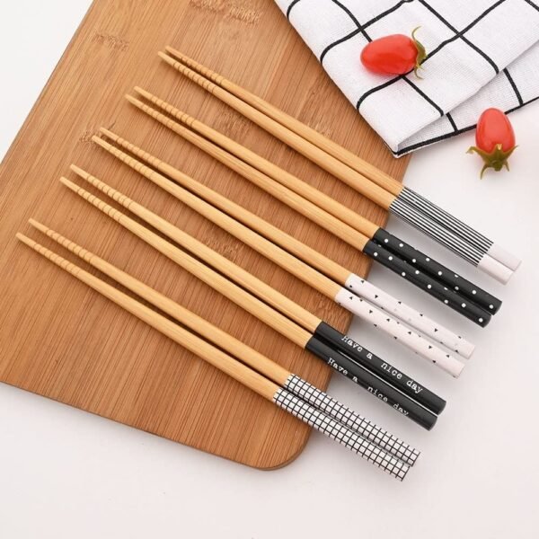 TK Bamboo Chopsticks Set – 4 Pairs Assorted Reusable