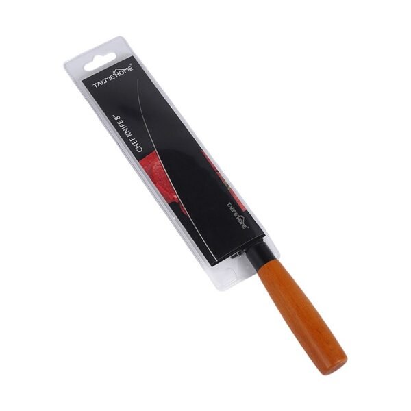 TK Stainless Steel Knife with Wooden Handle – Premium Black Blade Kitchen Knife