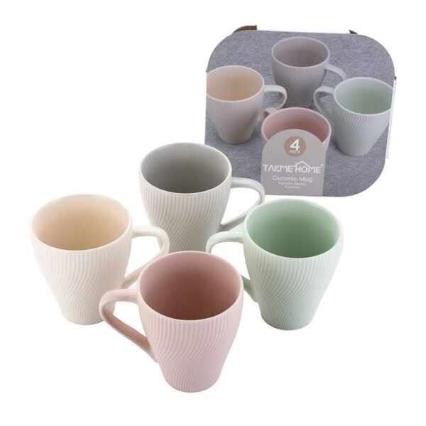 TK 4-Piece Pastel Ceramic Mug Set – Porcelain