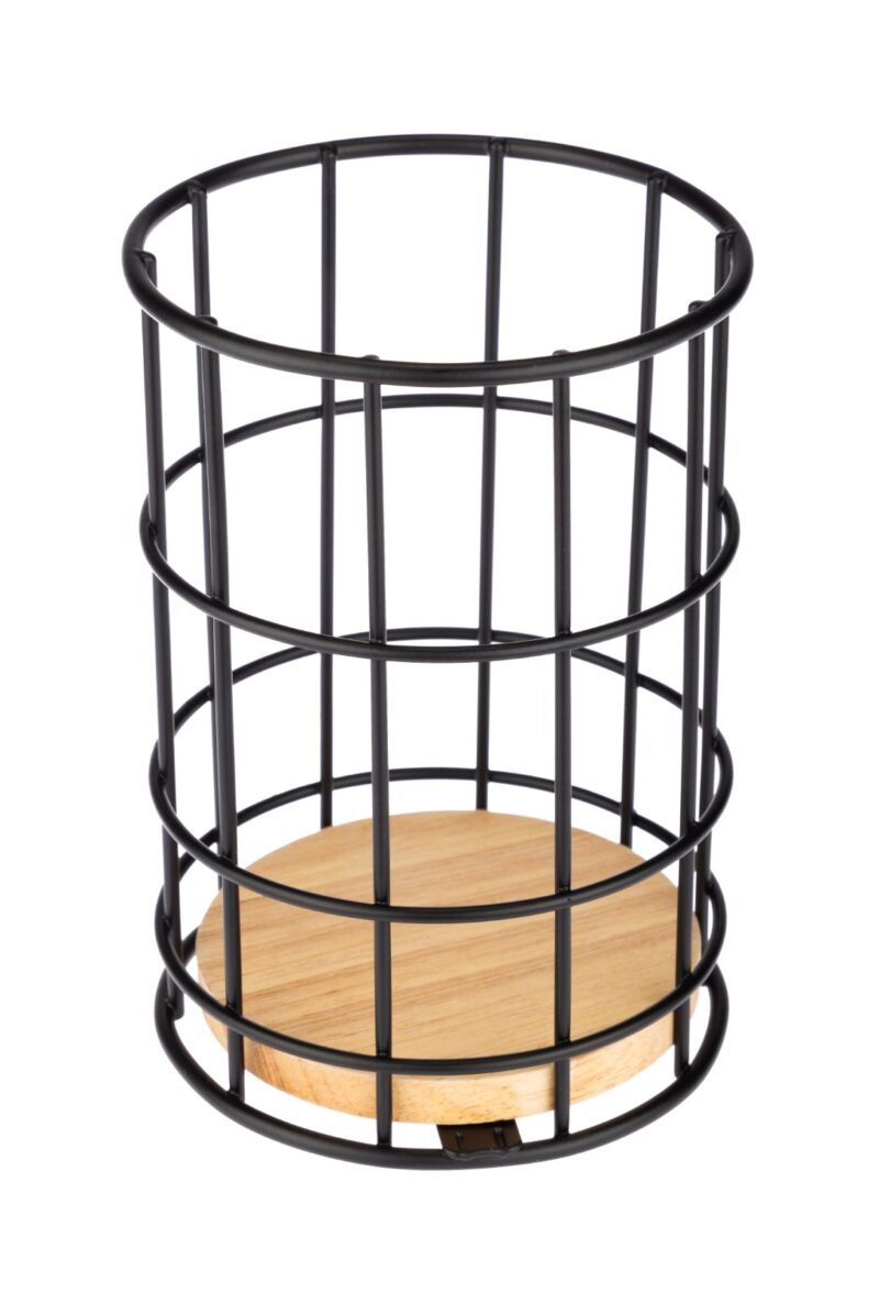 TK Wire Cutlery Holder with Bamboo Base