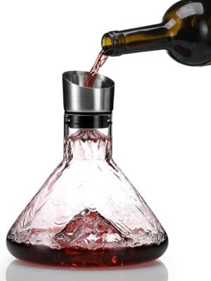 TK Crystal Waterfall Wine Decanter – Elegant Glass Wine Pourer