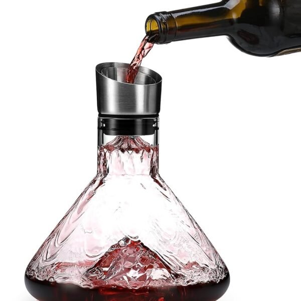 TK Crystal Waterfall Wine Decanter – Elegant Glass Wine Pourer