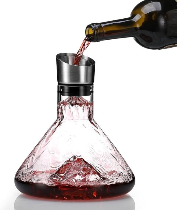TK Crystal Waterfall Wine Decanter – Elegant Glass Wine Pourer