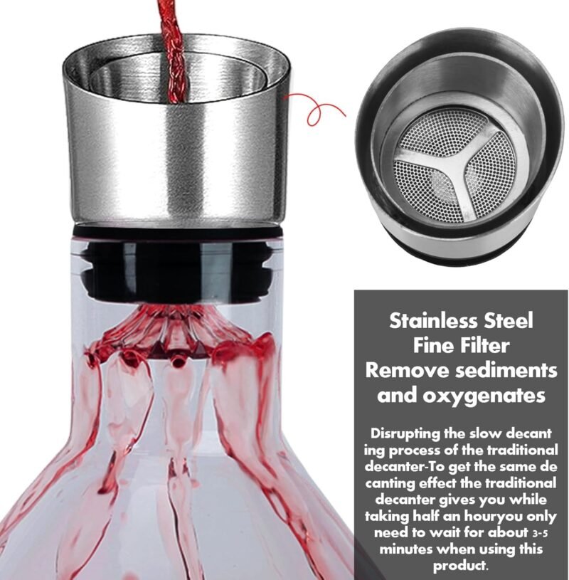 TK Crystal Waterfall Wine Decanter – Elegant Glass Wine Pourer