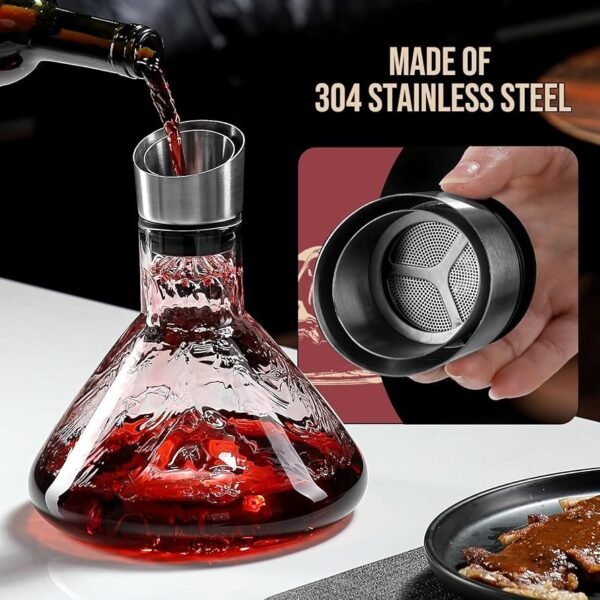 TK Crystal Waterfall Wine Decanter – Elegant Glass Wine Pourer