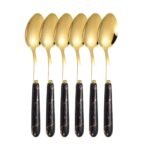 TK Gold Marble Pattern Stainless Steel Tableware – Elegant 6-Piece Cutlery Set