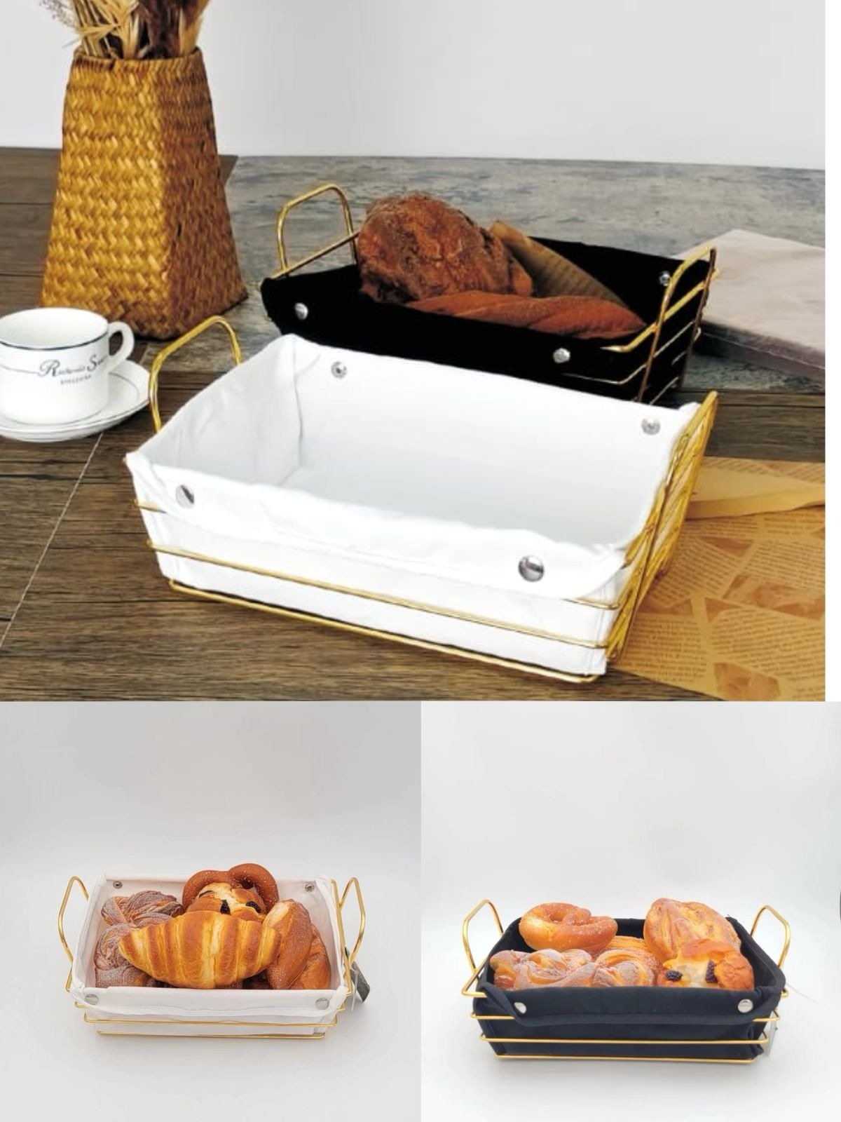 TK Bread Basket with Gold Frame
