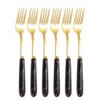 TK Gold Marble Pattern Stainless Steel Tableware – Elegant 6-Piece Cutlery Set