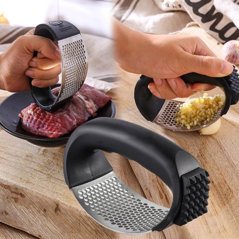 Arc Shape 2-in-1 Garlic Press & Meat Tenderizer