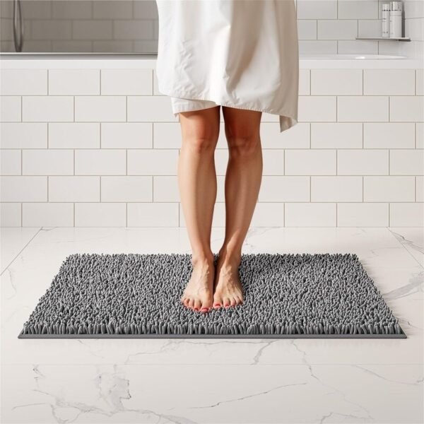 TK Soft Chenille Bathroom Mat – Absorbent Non-Slip Rug