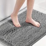 TK Soft Chenille Bathroom Mat – Absorbent Non-Slip Rug