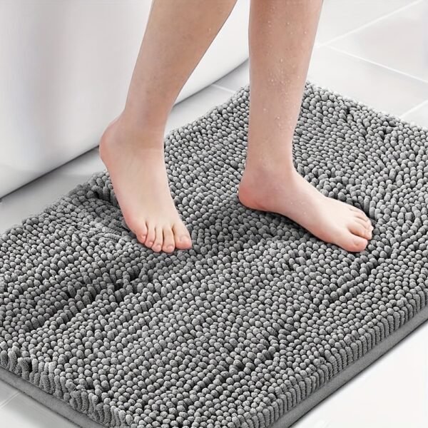 TK Soft Chenille Bathroom Mat – Absorbent Non-Slip Rug