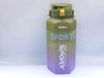 Gradient Water Bottle – 2000ml Portable with Handle, Flip-Top Lid & Straw