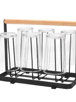 Multifunctional Glass Holder with Wooden Handle