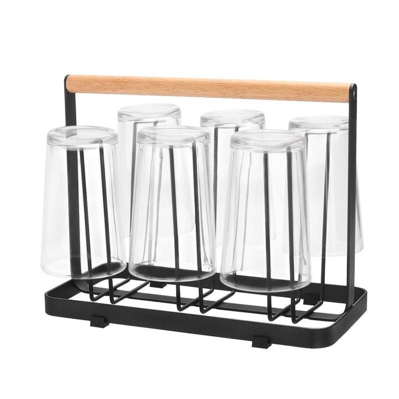 Multifunctional Glass Holder with Wooden Handle