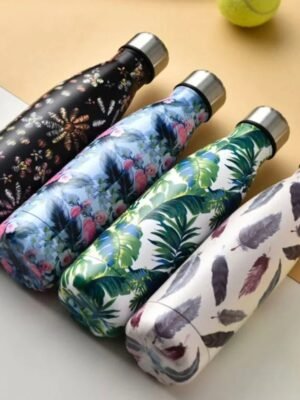 TK Graphic Vacuum Stainless Steel Bottle – 400ml Insulated Water Flask