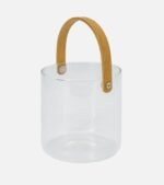 Glass Ice Bucket with Wooden Handle – Crystal Clear Drink Chiller