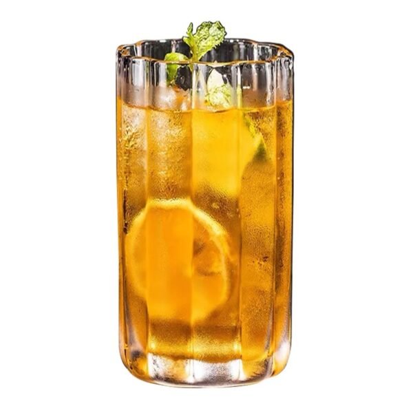 TK Lead-Free Crystal Clear Flower Shaped Glass Set – Elegant Drinkware, Set of 4