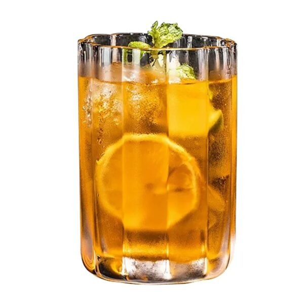TK Lead-Free Crystal Clear Flower Shaped Glass Set – Elegant Drinkware, Set of 4