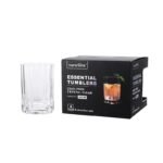 TK Lead-Free Crystal Clear Flower Shaped Glass Set – Elegant Drinkware, Set of 4