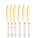 TK Gold Marble Pattern Stainless Steel Tableware – Elegant 6-Piece Cutlery Set