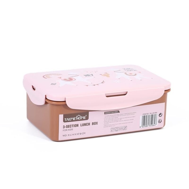 TK 3-Section Lunch Box for Kids – Clip-On Portable Food Container