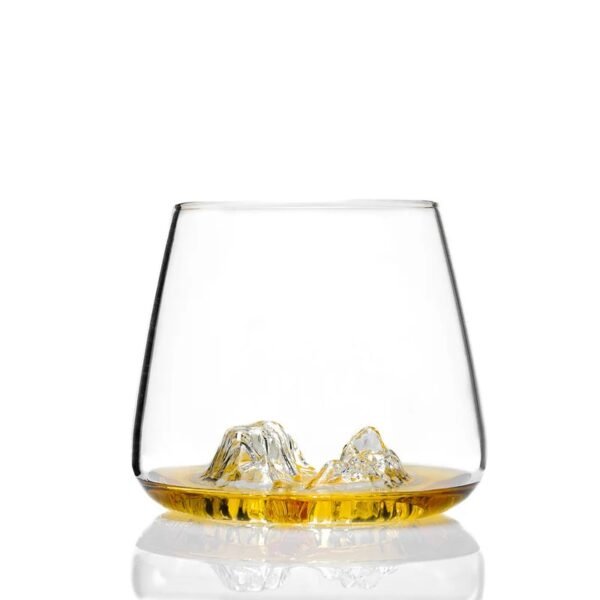 Whiskey Glass with Mountain Ice Design – Unique Drinkware