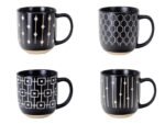 TK 4-Piece Geometric Pattern Ceramic Mug Set
