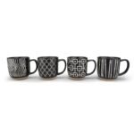 TK 4-Piece Geometric Pattern Ceramic Mug Set