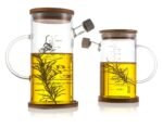 TK Borosilicate Glass Oil Dispenser with Bamboo Lid and Base