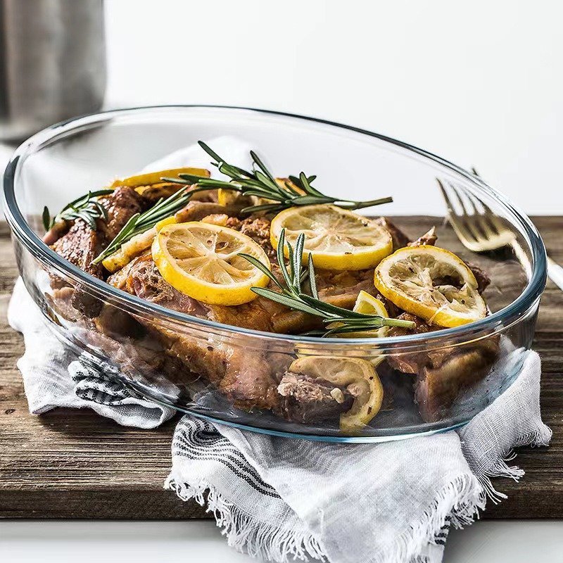 Oval Glass Casserole Dish Set – 3 Pieces, Oven-Safe
