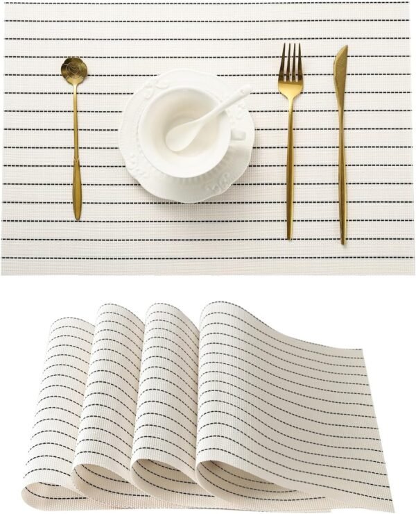 TK PVC Washable Dining Table Mats – Set of 4