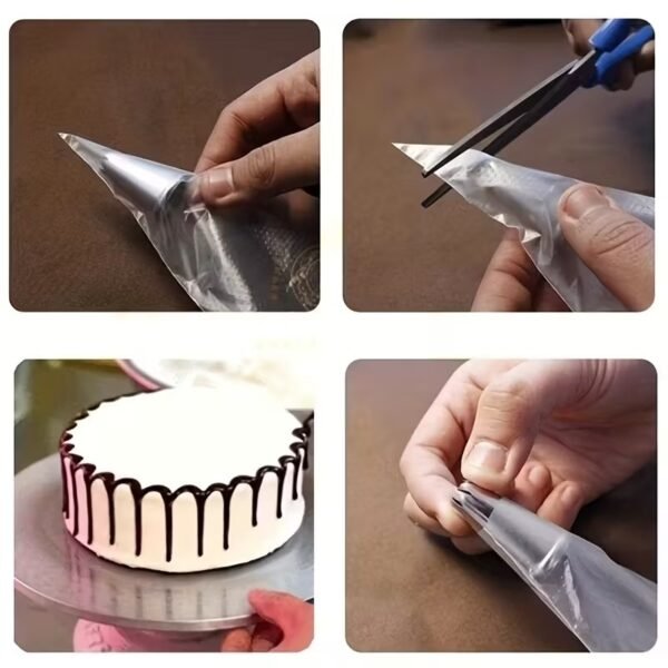100pcs Disposable Plastic Piping Icing Bags