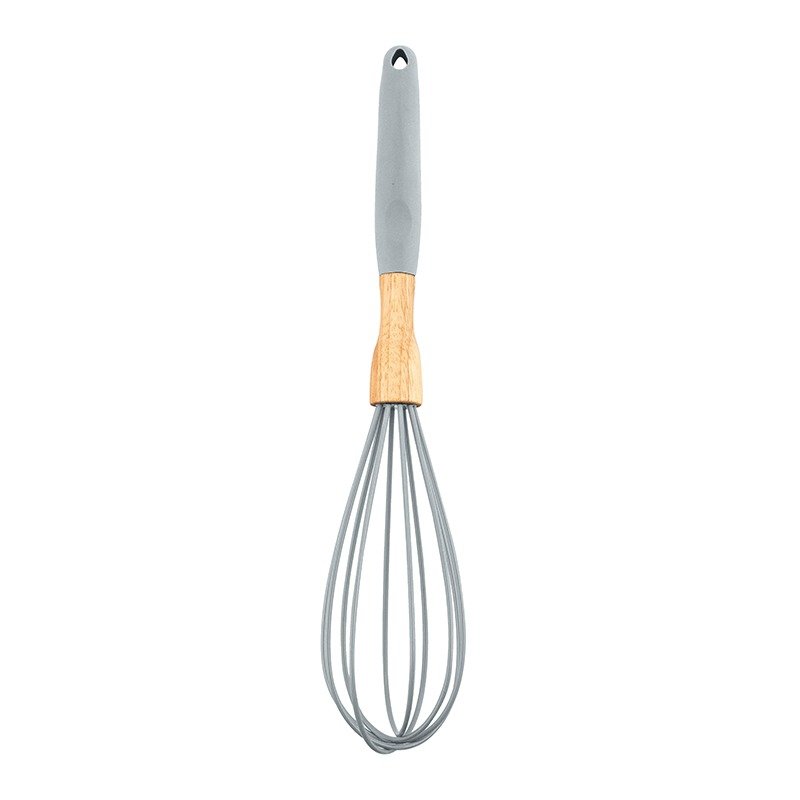 TK 12" Silicone Egg Whisk with Wooden Connector – Heat Safe Kitchen Whisk