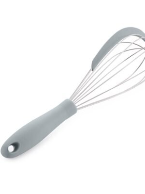 TK Stainless Steel Egg Whisk with Silicone Scraper – Kitchen Mixing Tool
