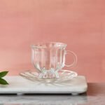 12-Piece Glass Tea Cup and Saucer Set – Clear Glass Drinkware
