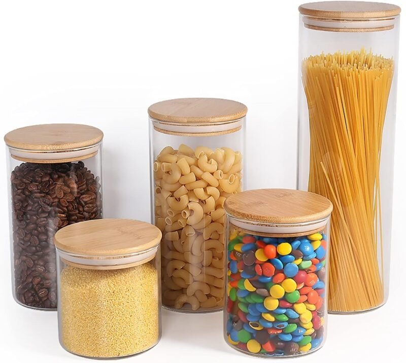 TK Borosilicate Glass Round Food Canister – Airtight Storage Jar