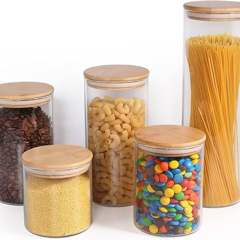 TK Borosilicate Glass Round Food Canister – Airtight Storage Jar