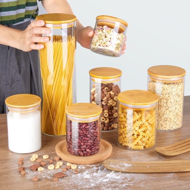 TK Borosilicate Glass Round Food Canister – Airtight Storage Jar