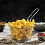 Stainless Steel Square Chip & Frying Basket with Handle