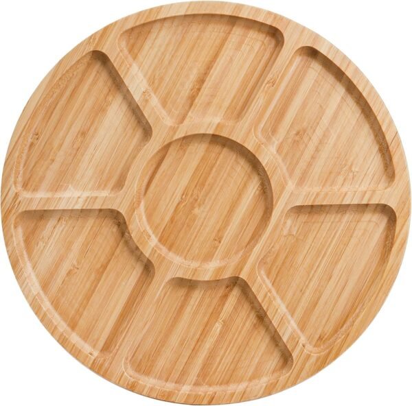 TK Bamboo Rotating Food Plate – Lazy Susan Serving Tray