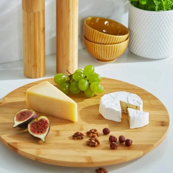 TK Bamboo Rotating Food Plate – Lazy Susan Serving Tray