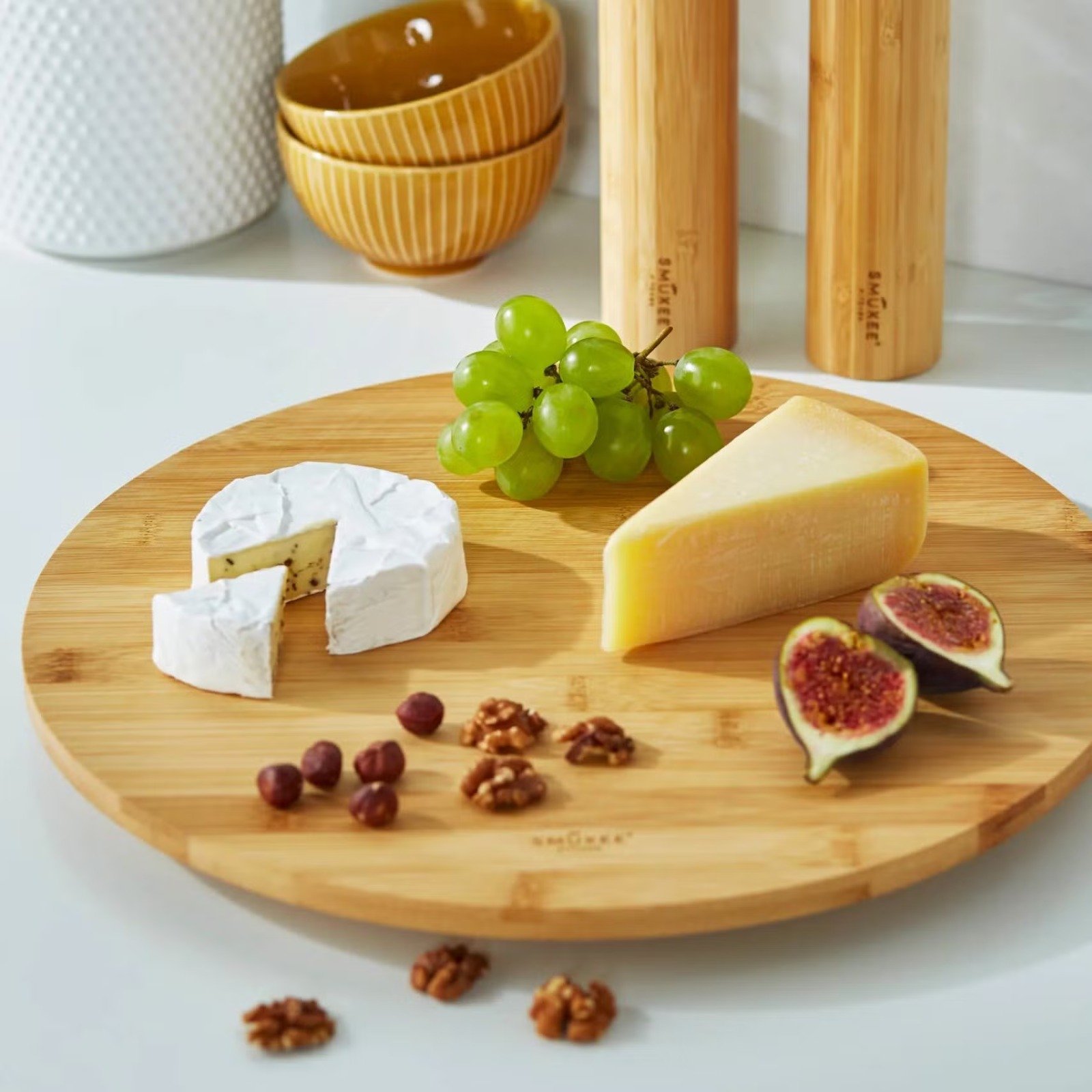 TK Bamboo Rotating Food Plate – Lazy Susan Serving Tray