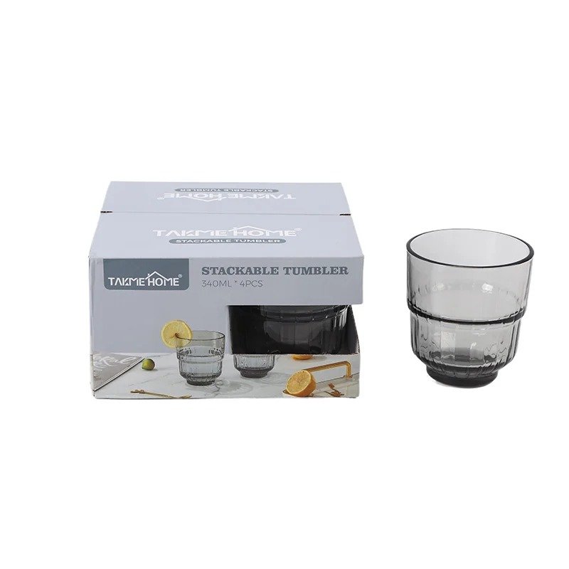 TK Smoked Stackable Glasses Set of 4 – 340ml