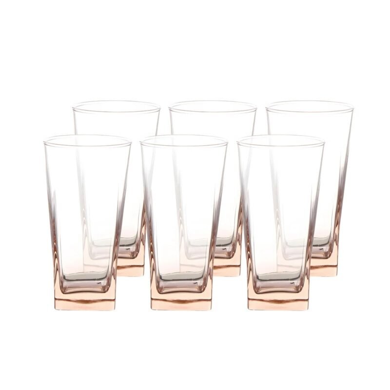 6-Piece Square Bottom Water Glass Set