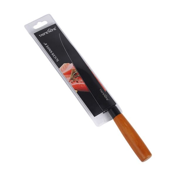 TK Stainless Steel Knife with Wooden Handle – Premium Black Blade Kitchen Knife