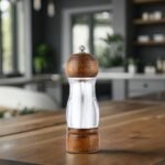Manual Pepper & Salt Mill – Acrylic Wood Grinder with Ceramic Core