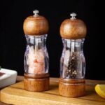 Manual Pepper & Salt Mill – Acrylic Wood Grinder with Ceramic Core