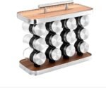 Stainless Steel Spice Rack with 12 Seasoning Jars