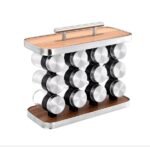 Stainless Steel Spice Rack with 12 Seasoning Jars